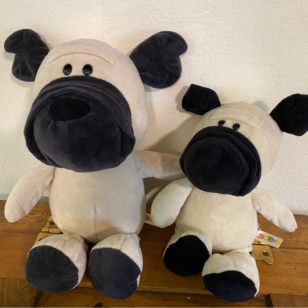 Plush Pug Dog Stuffed Animals - Set of 2 JSQ Toys Soft